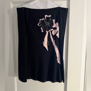 MIKO women’s unique Flair skirt flower detail pink and black size 10